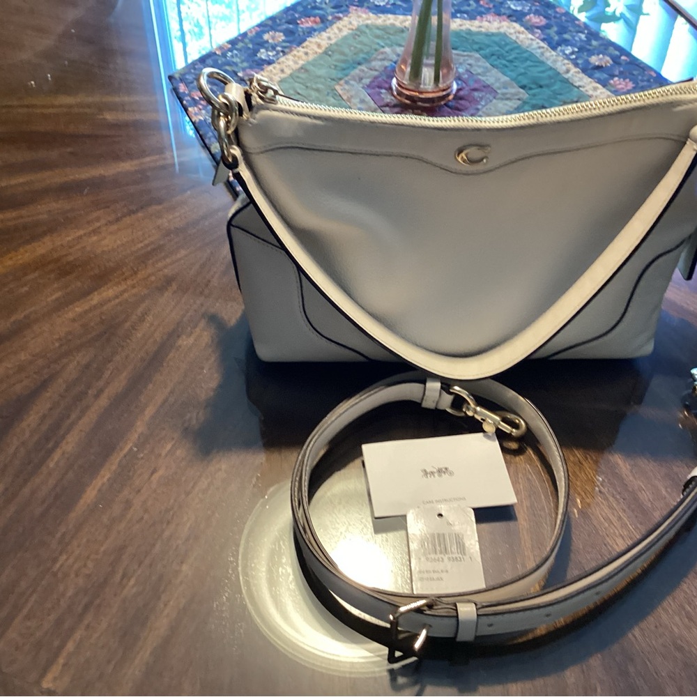 Coach east west pebble leather handbag